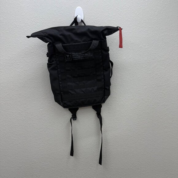 Under Armour Project Rock Black Duffle Backpack Training Bag Zipper Pockets - Picture 1 of 9